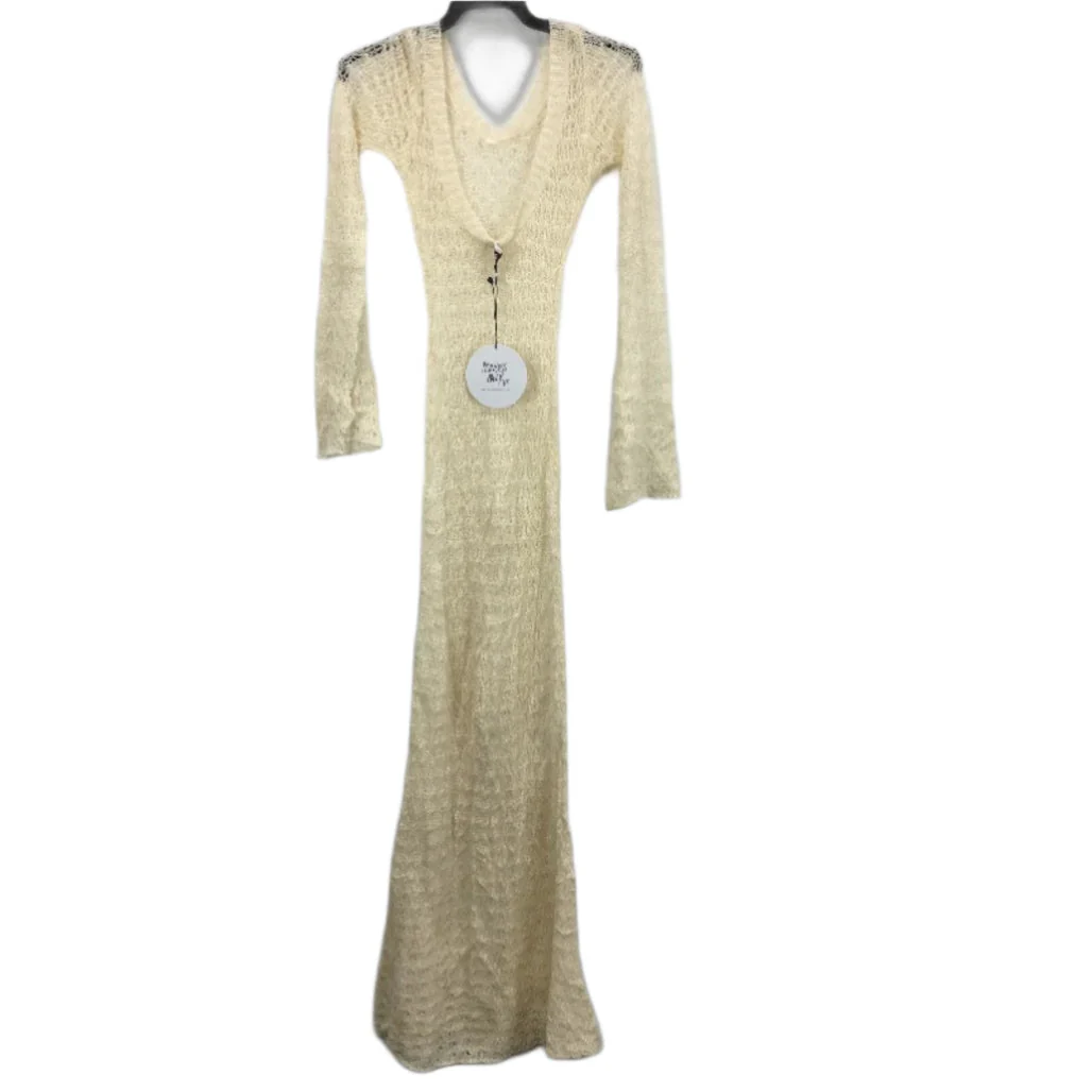 Princess Polly Margarida Wide Neck Crochet Beige Maxi Dress Ladies Size XS-S NEW - Image 2