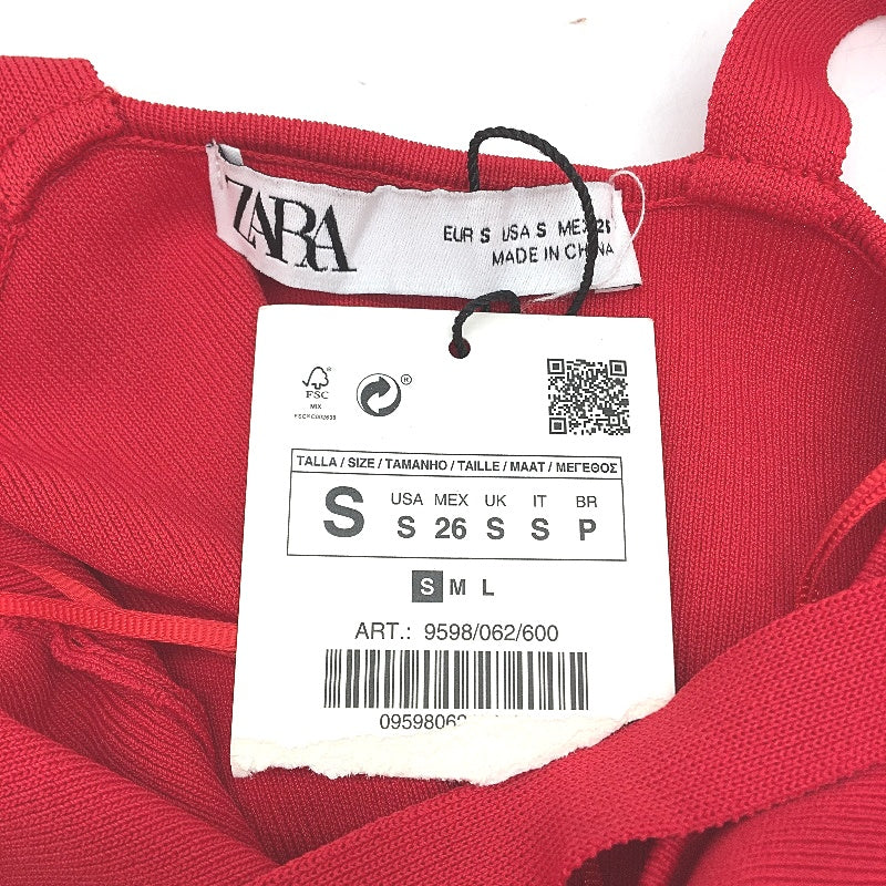 Zara Strappy Sleeveless Red Halterneck Mini Dress Ladies Size Small NEW - Image 3