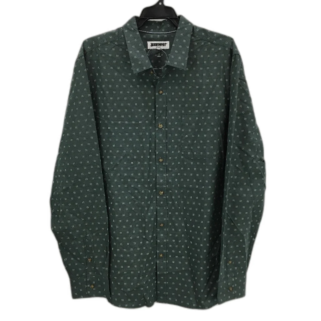 Jeanswest Forrest Green Cotton Blend Long Sleeve Casual Shirt Mens Size L NEW