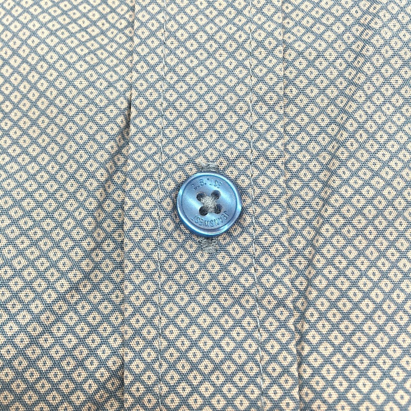 Jeanswest Blue Grey Dotted 100% Cotton Long Sleeve Casual Shirt Mens Size L NEW - Image 4