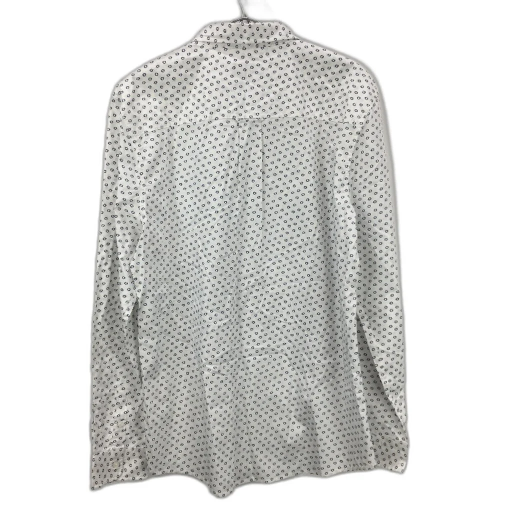 Jeanswest White & Blue Dot 100% Cotton Long Sleeve Casual Shirt Mens Size L NEW - Image 2
