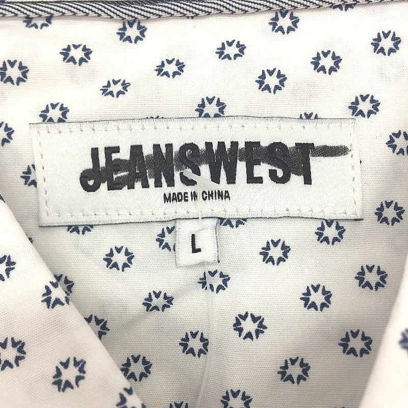 Jeanswest White & Blue Dot 100% Cotton Long Sleeve Casual Shirt Mens Size L NEW - Image 4