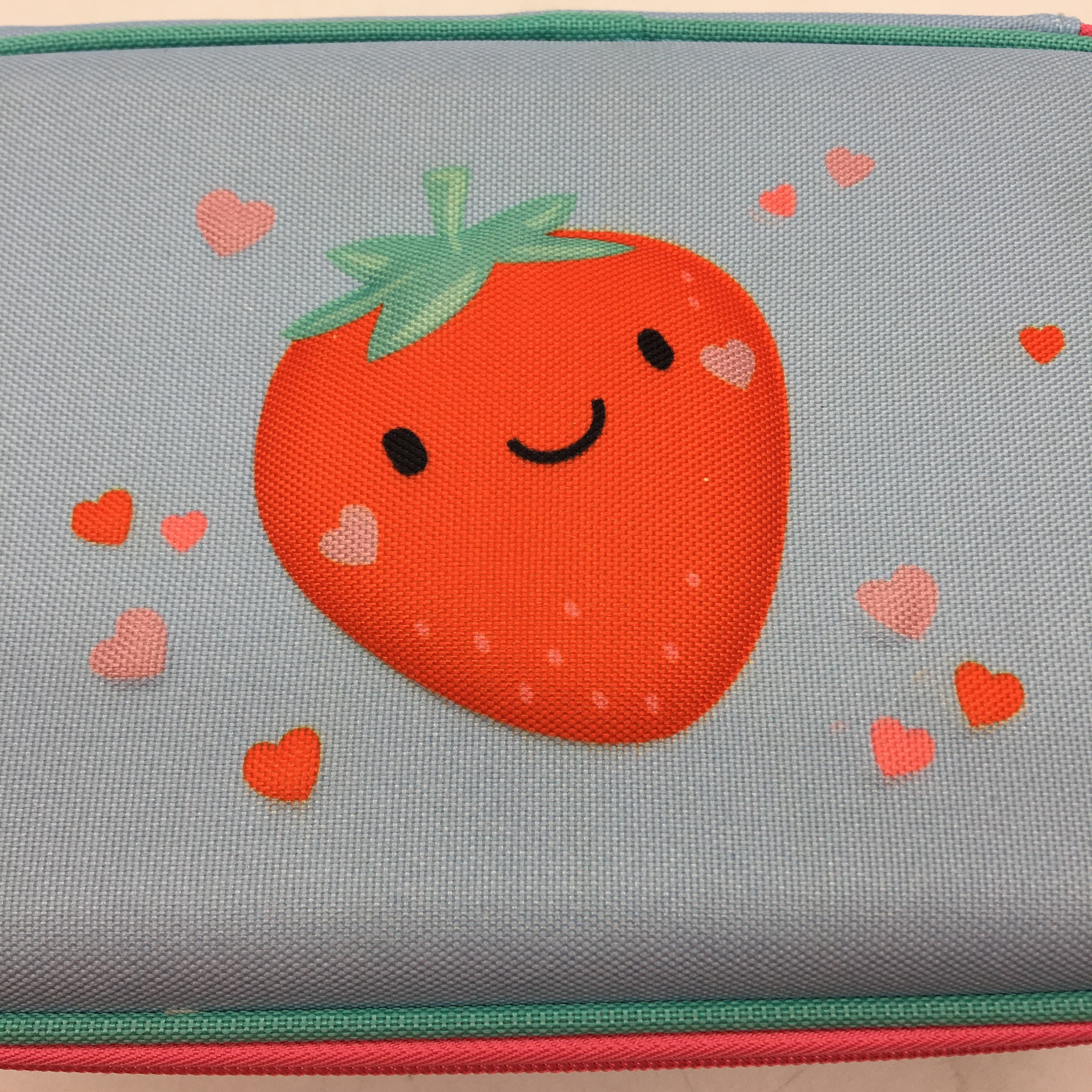 2 Pack Studymate Blue Strawberry Heart Themed Insulated Lunch Bag NEW - Image 5