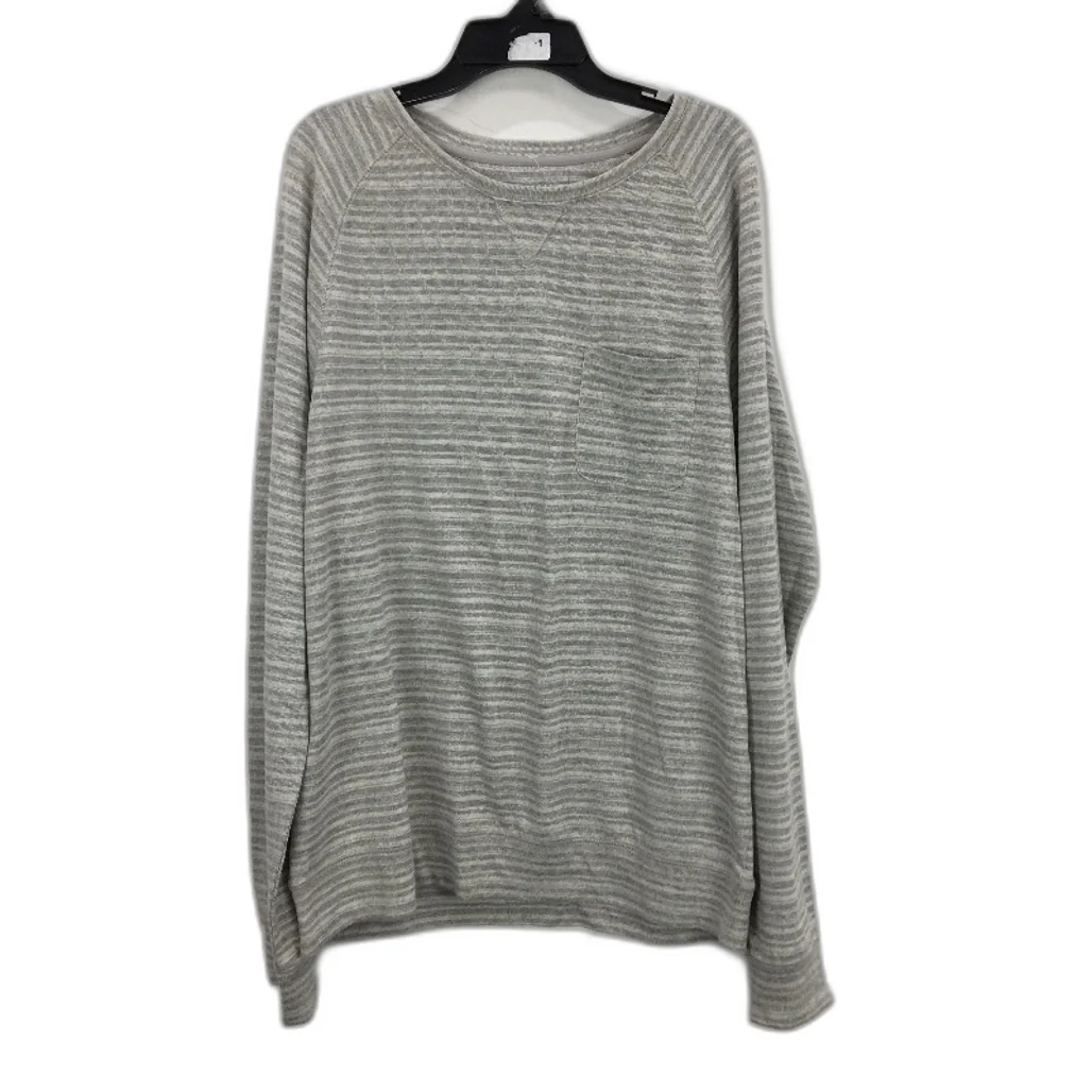 Jeanswest Grey White Striped Thin Scoopneck Shirt Sweater Mens Size Large NEW