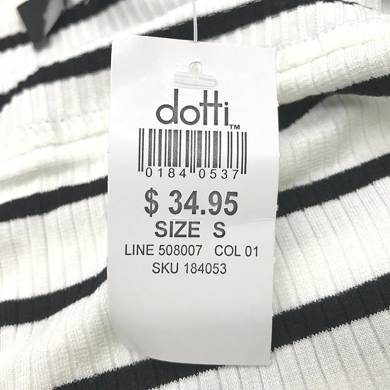 Dotti Black&White Striped Off-Shoulder Short Sleeve Stretch Top Ladies Sz S NEW - Image 5