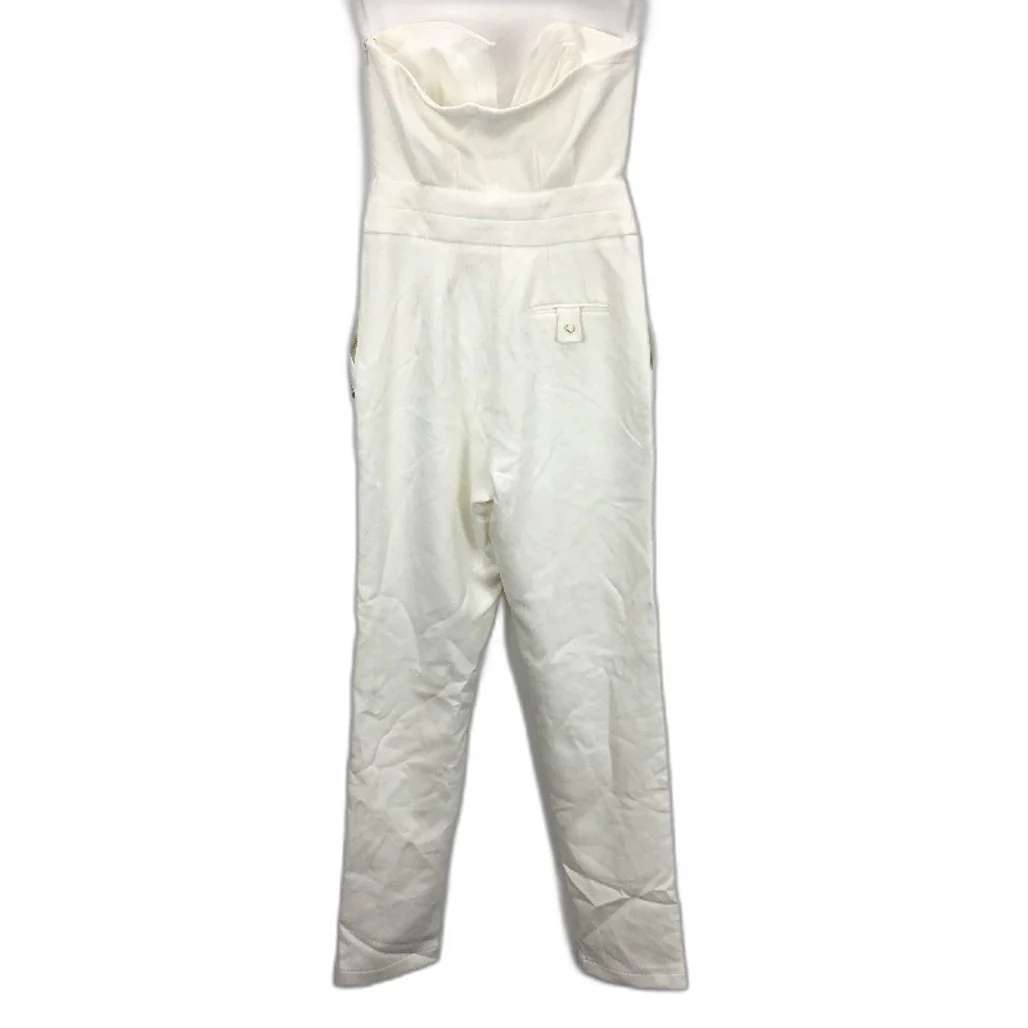 Miss Holly Sleeveless Gold Zip Pocket White Pantsuit Ladies Size XS NEW - Image 2