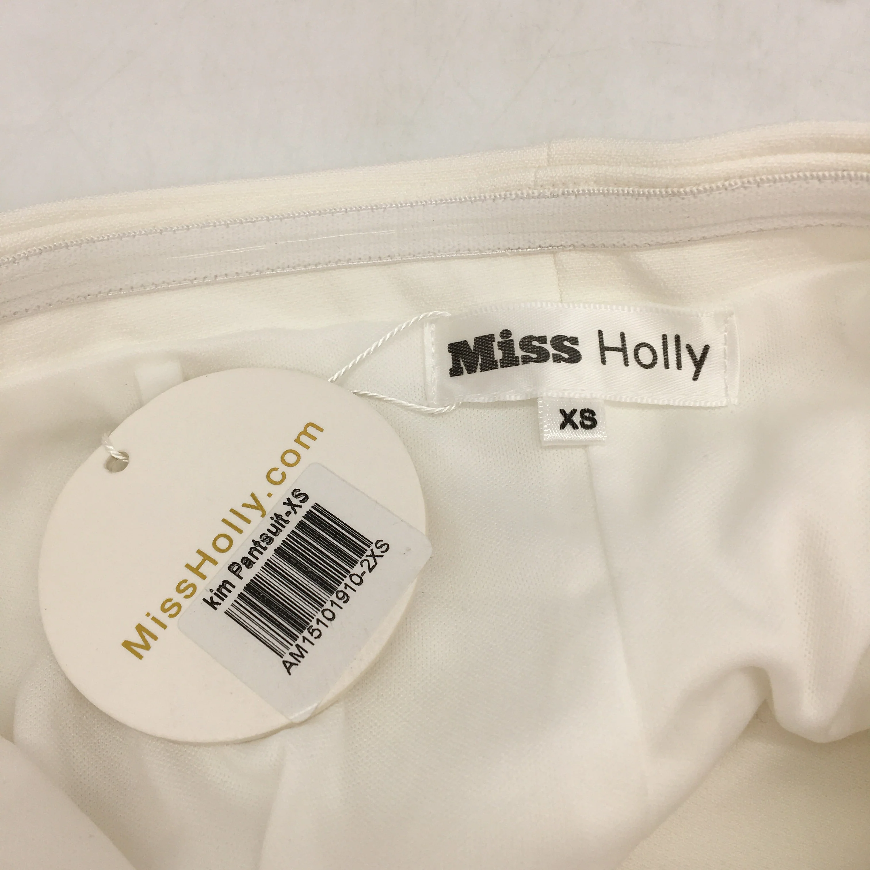 Miss Holly Sleeveless Gold Zip Pocket White Pantsuit Ladies Size XS NEW - Image 5