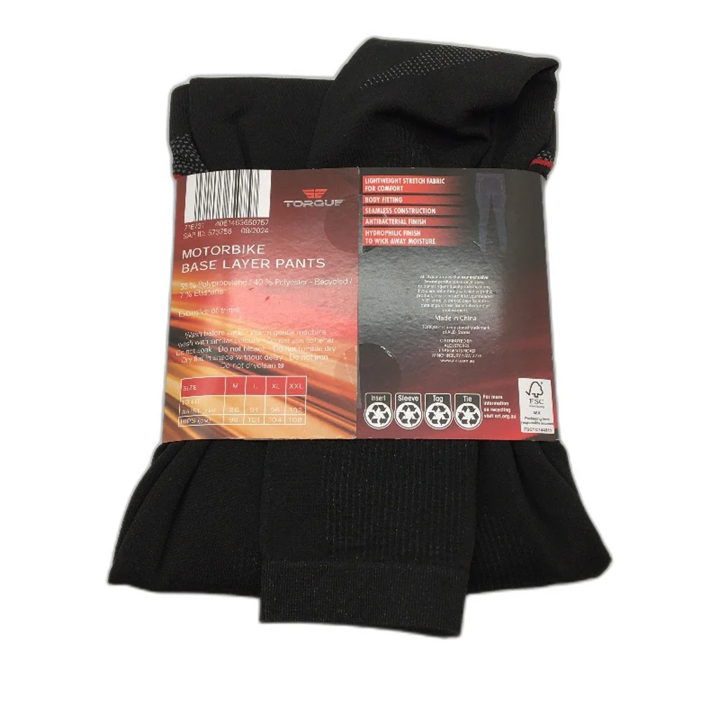 Torque Elastic Stretch Seamless Motorbike Base Layer Pants Unisex Size XL NEW - Image 2