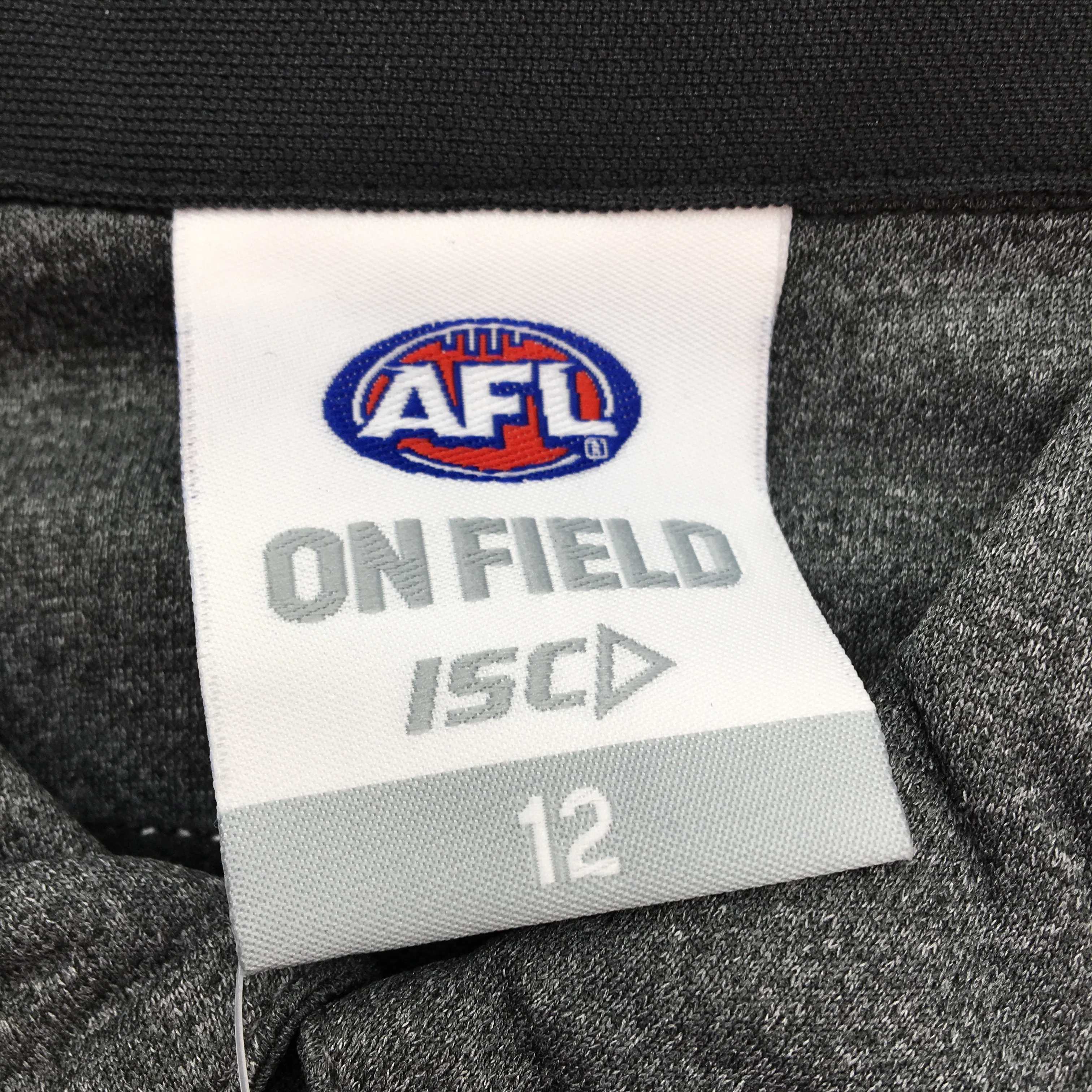 AFL Onfield Collingwood Black And Dark Marle Media Sports Polo KIDS Sz 12 NEW - Image 3