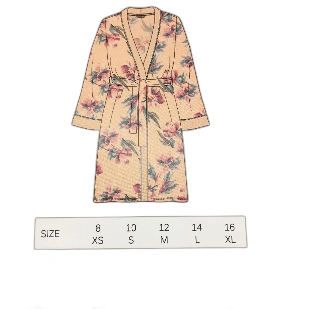 Serra Peach Floral Tie Waste Soft Luxe Gown Ladies NEW - Image 4