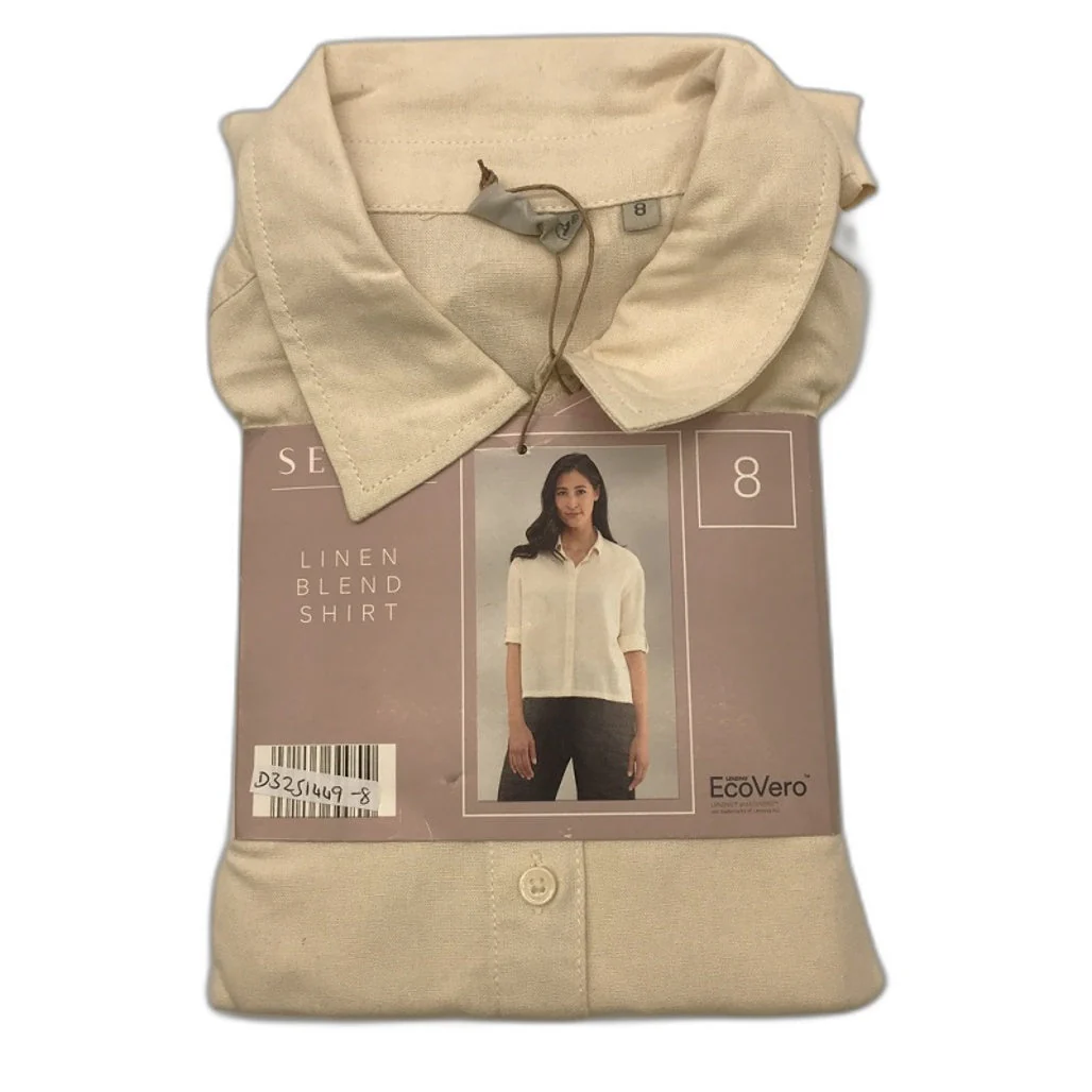 Serra Light And Cool Linen Blend Cream Cuff Sleeve Shirt Ladies NEW - Image 29