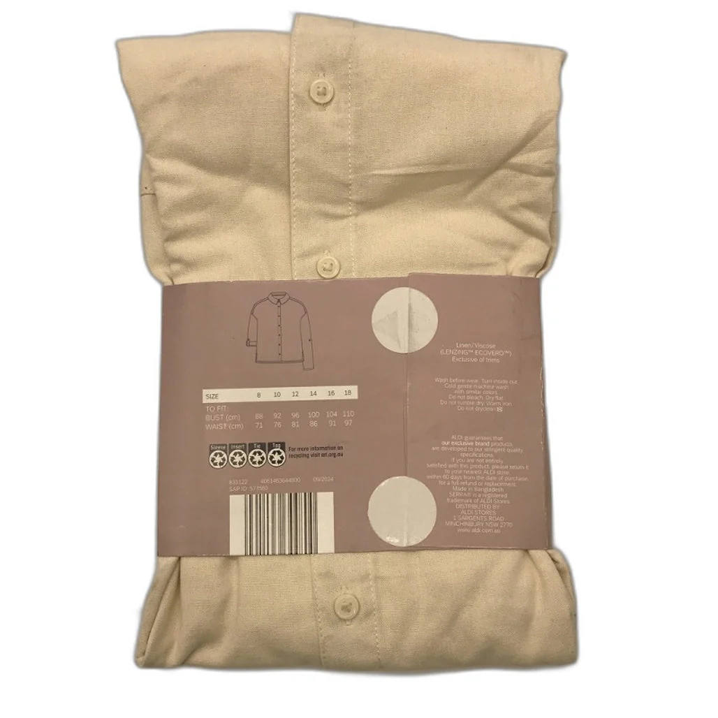 Serra Light And Cool Linen Blend Cream Cuff Sleeve Shirt Ladies NEW - Image 30