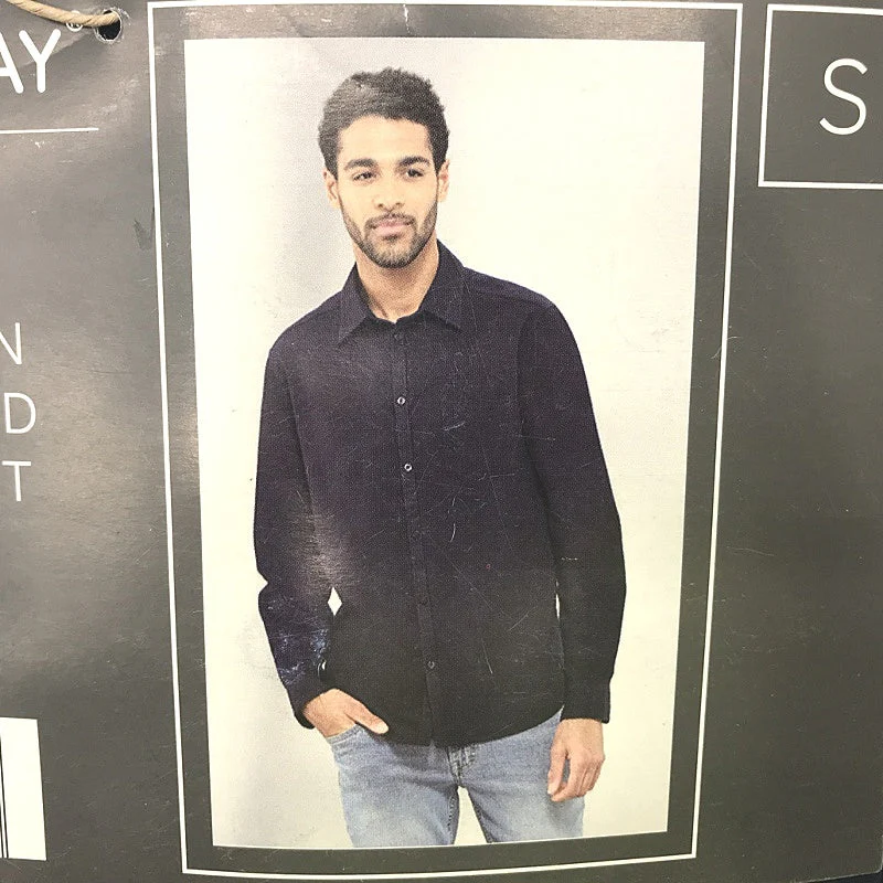 Westbay Light And Cool Linen Blend Navy Blue Long Sleeve Shirt Mens NEW - Image 3