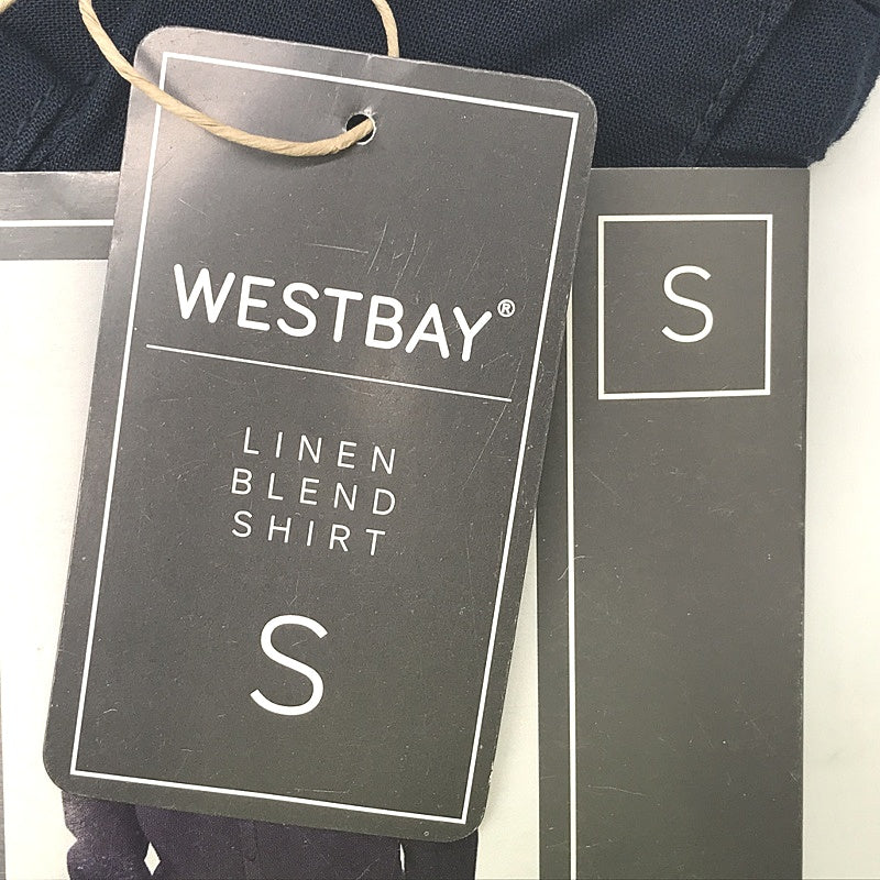 Westbay Light And Cool Linen Blend Navy Blue Long Sleeve Shirt Mens NEW - Image 7