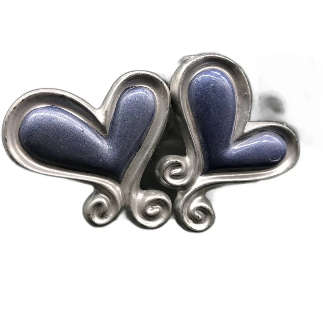 Classique Design Horizontal Glass Photo Frame Blue & Silver Heart Themed NEW - Image 4