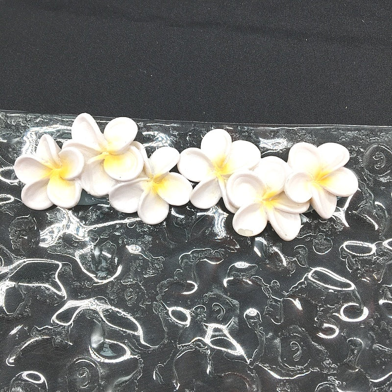 Classique Design 3 Pce Glassware Home Decor Plate Set White Hibiscus Floral NEW - Image 5