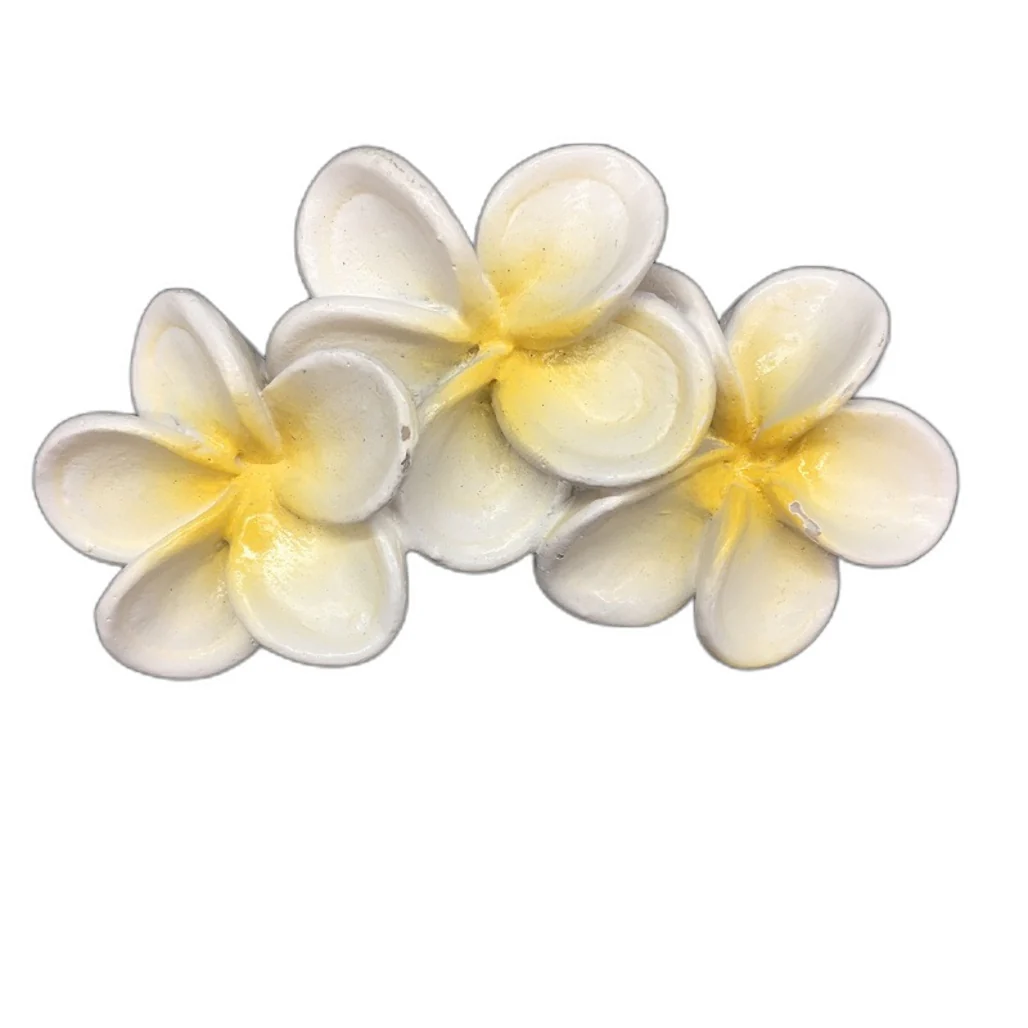 Classique Design 3 Pce Glassware Home Decor Plate Set White Hibiscus Floral NEW - Image 6