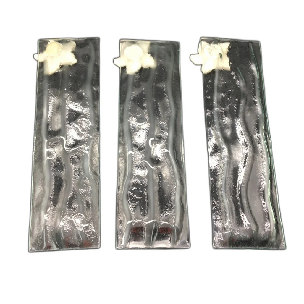 Classique Designs 3 Piece Glass Rectangle Plates Floral Theme Home Decor NEW - Image 6