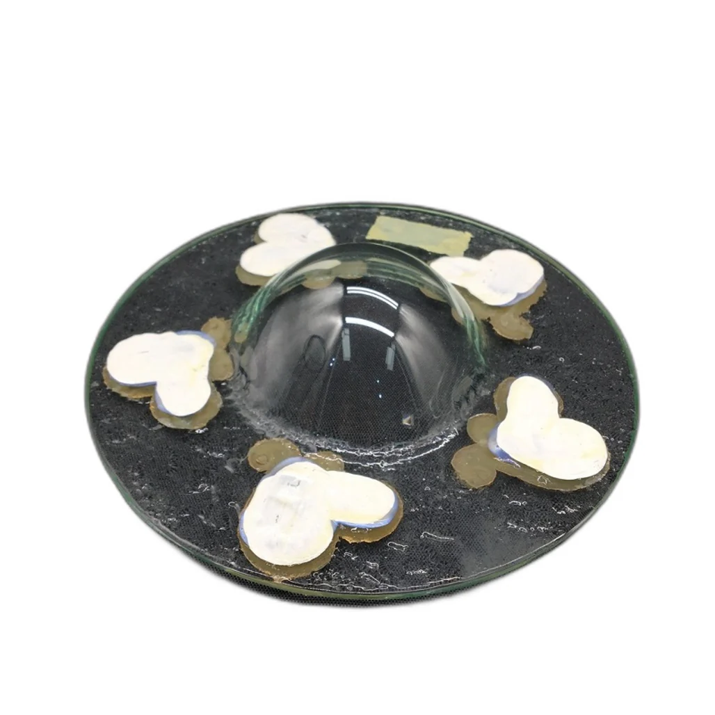 Classique Design 2 Pce Glass Plate&Candle Warmer Gold&White Iridescent Heart NEW - Image 8