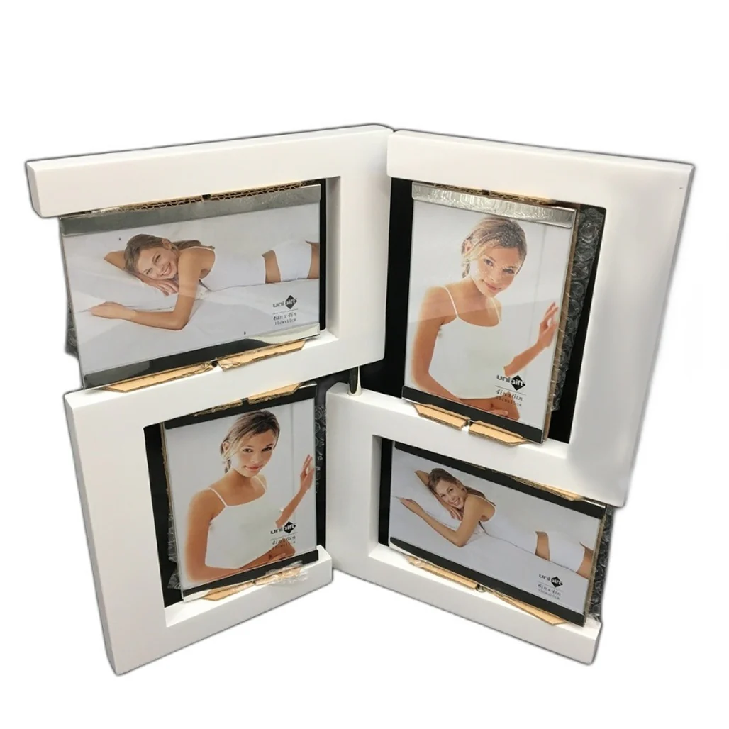 Unigift Metallicus White 'S' Shape Quad Swing & Spin 8-Photo Frame NEW - Image 4