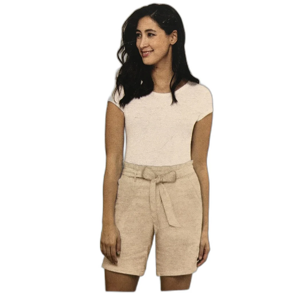 Serra Women's Relaxed Fit Linen Blend Shorts with Side Slant Pockets NEW - Image 52