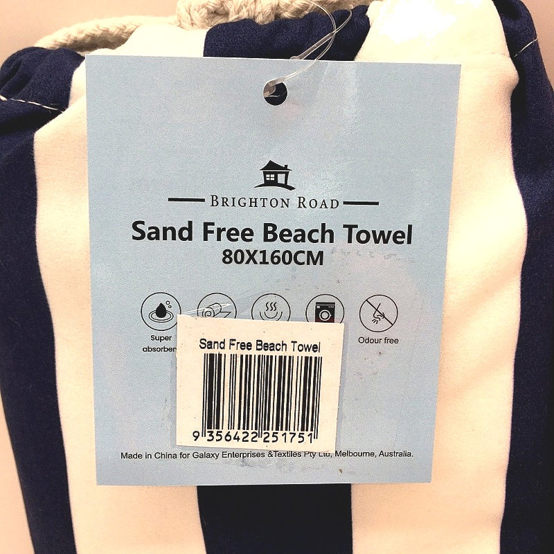 Brighton Road 2Pck Sand Free Lightweight Microfibre Beach Towel In Carry Bag NEW - Image 10