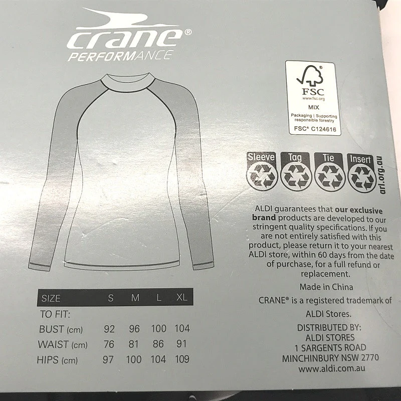 Crane UPF 50 Long Black & White Pattern Sleeve Rash Vest Ladies Size Small NEW - Image 4