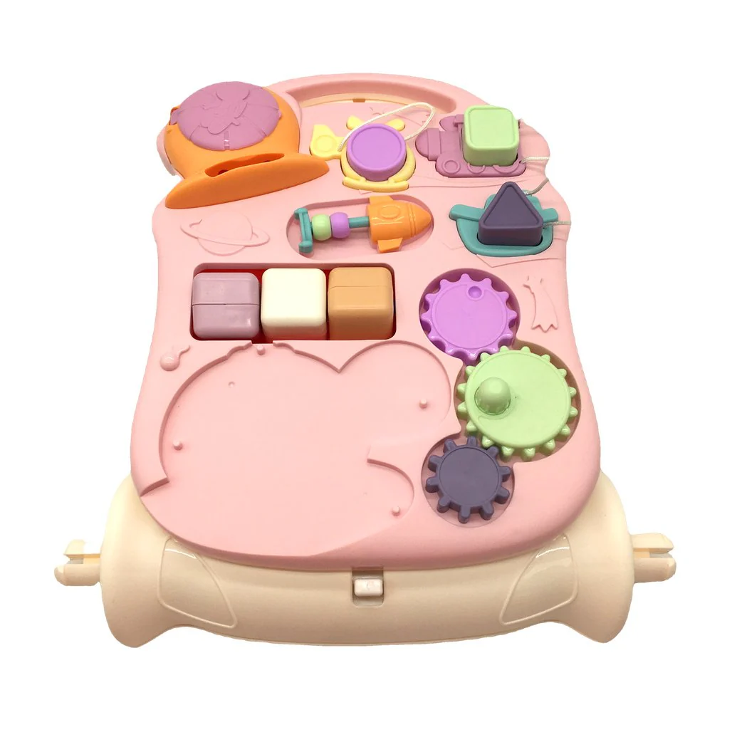 Cute Stone 2-in-1 Pink Multifunctional Baby Walker & Activity Table DEMO - Image 10