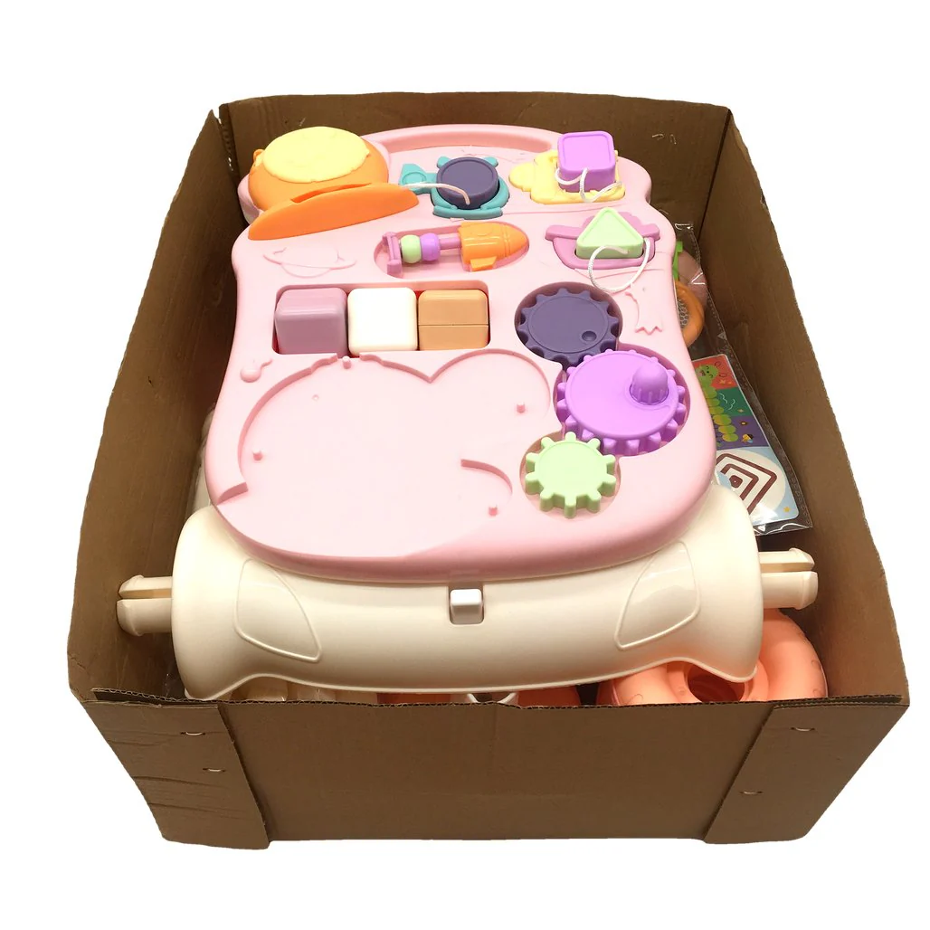 Cute Stone 2-in-1 Pink Multifunctional Baby Walker & Activity Table DEMO - Image 3