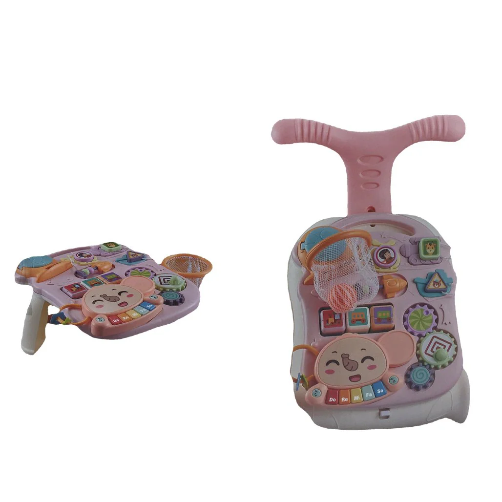 Cute Stone 2-in-1 Pink Multifunctional Baby Walker & Activity Table DEMO - Image 9