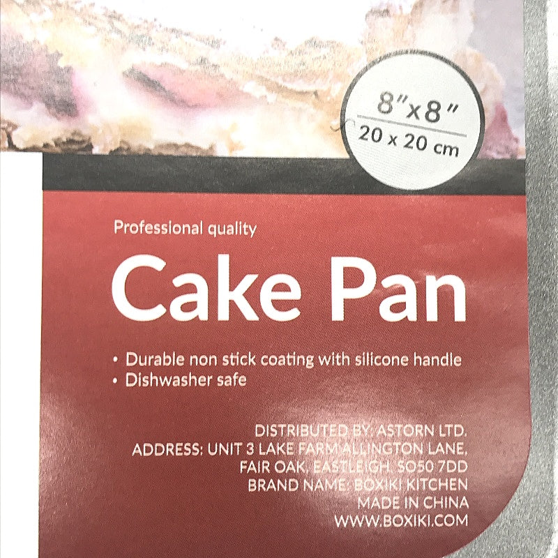 Boxiki 2 Pce Silver Cake Pans 20x20cm & 33x23cm Non Stick Steel Silicone Grips - Image 6