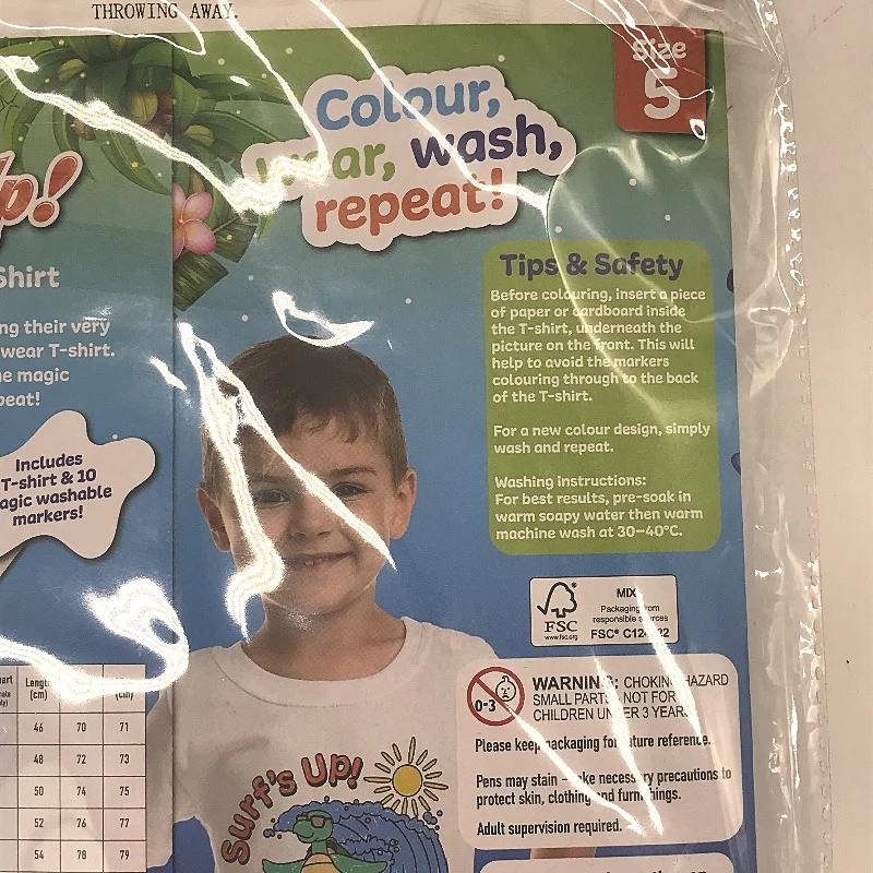 Creative PL Surfs Up & Summer Vibes Colour Your Own T-Shirt Youth Size 5 NEW - Image 5