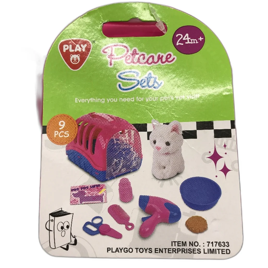 Playgo 9pcs White Soft Toy Cat & Carrier Vet Visit Petcare Set NEW - Image 4