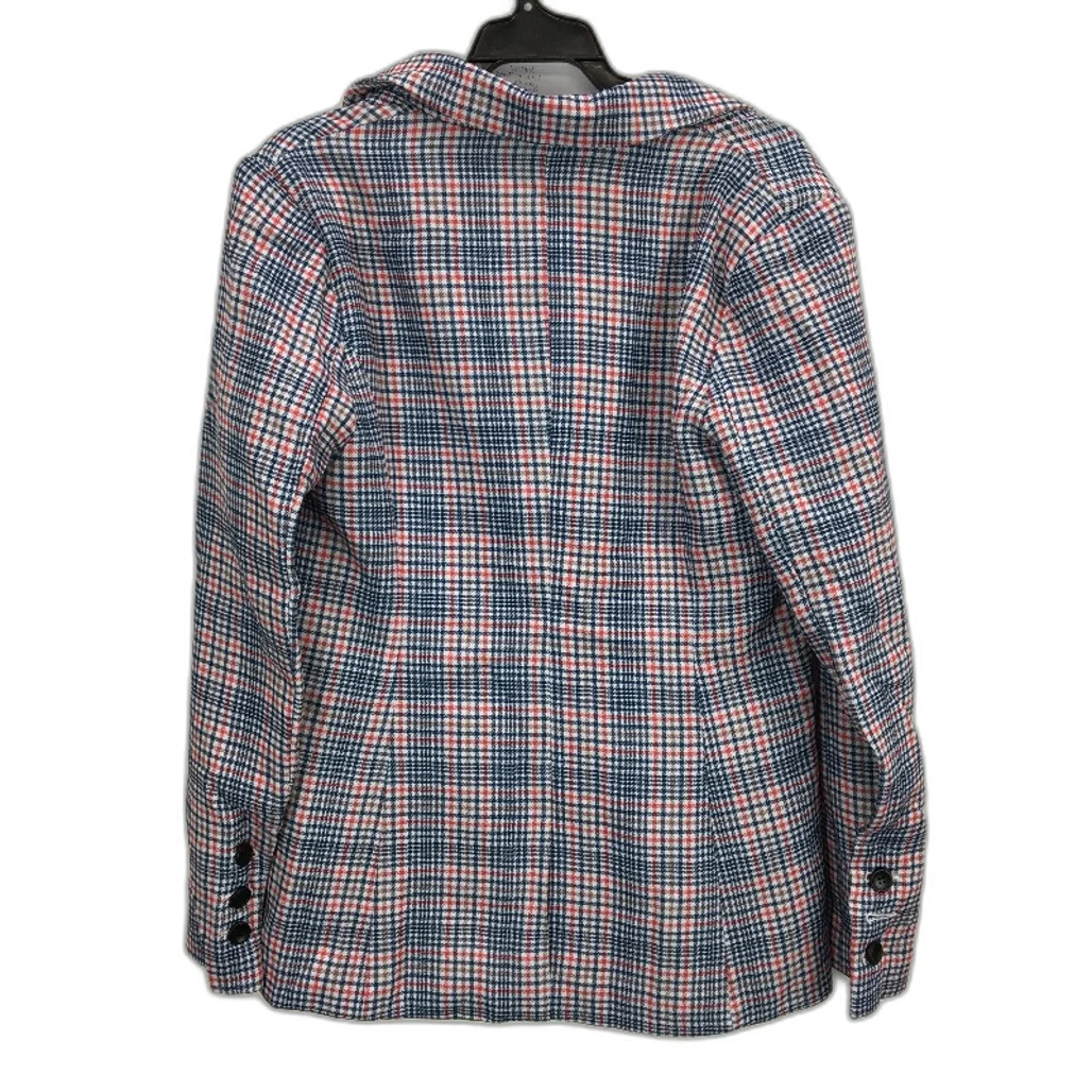 Joruw Red Blue Check Button Up 100% Cotton Fully Lined Blazer Ladies Size M NEW - Image 2