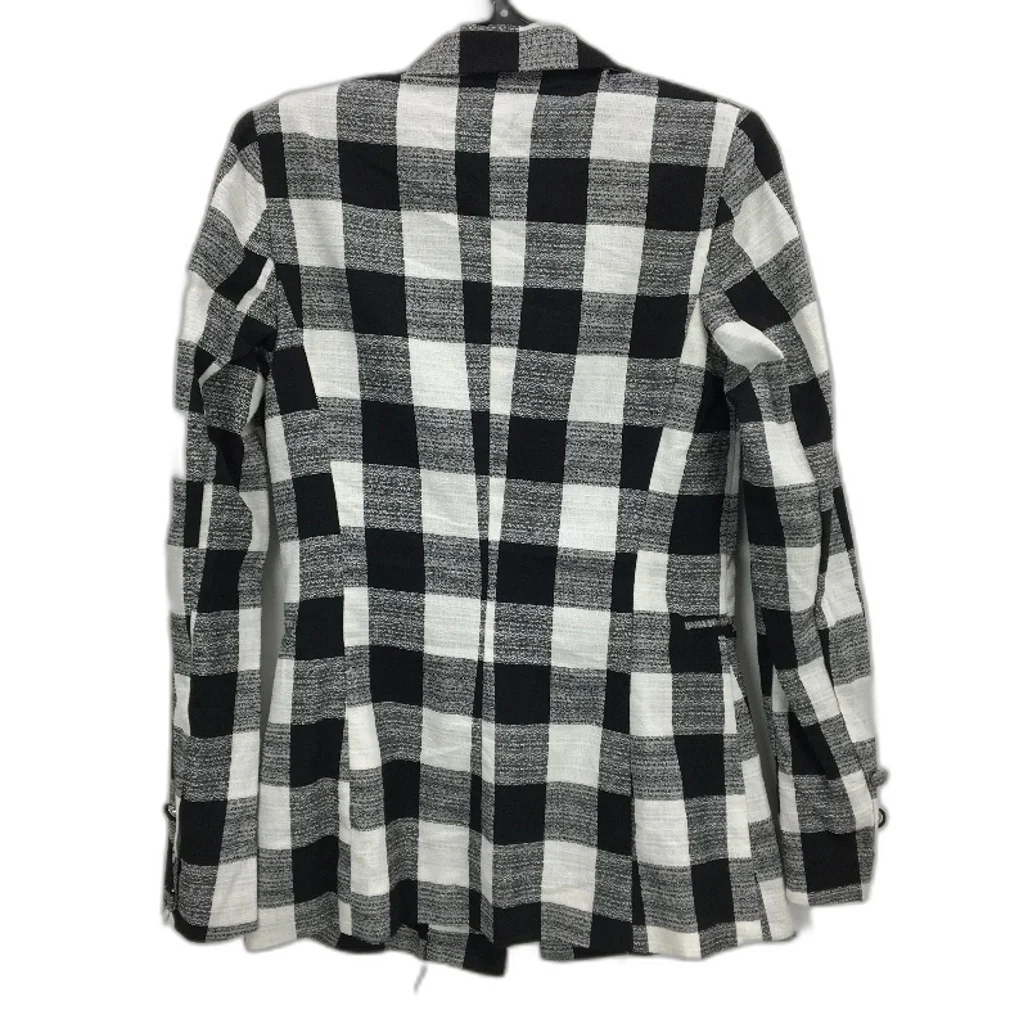 Atmos & Here Ciover Black White Check Cotton Linen Blend Blazer Ladies Sz 6 NEW - Image 2