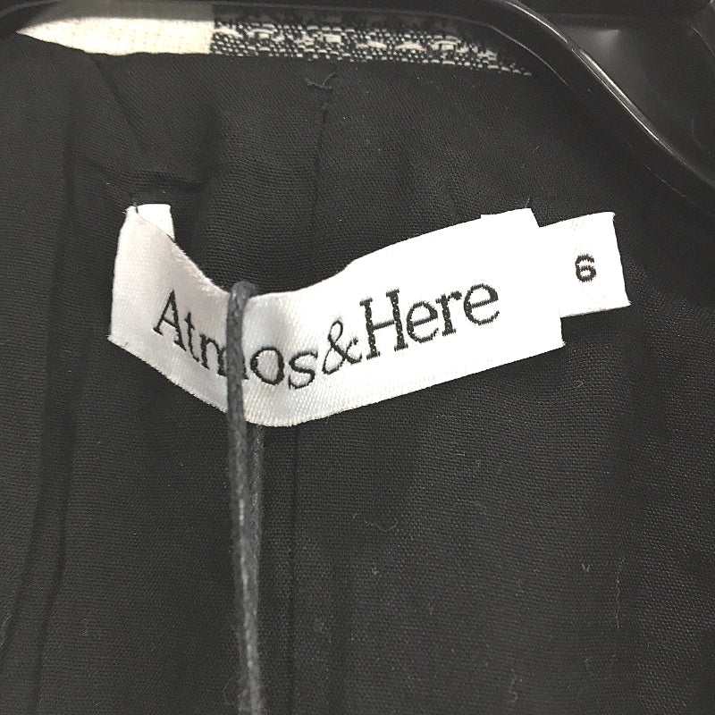 Atmos & Here Ciover Black White Check Cotton Linen Blend Blazer Ladies Sz 6 NEW - Image 3