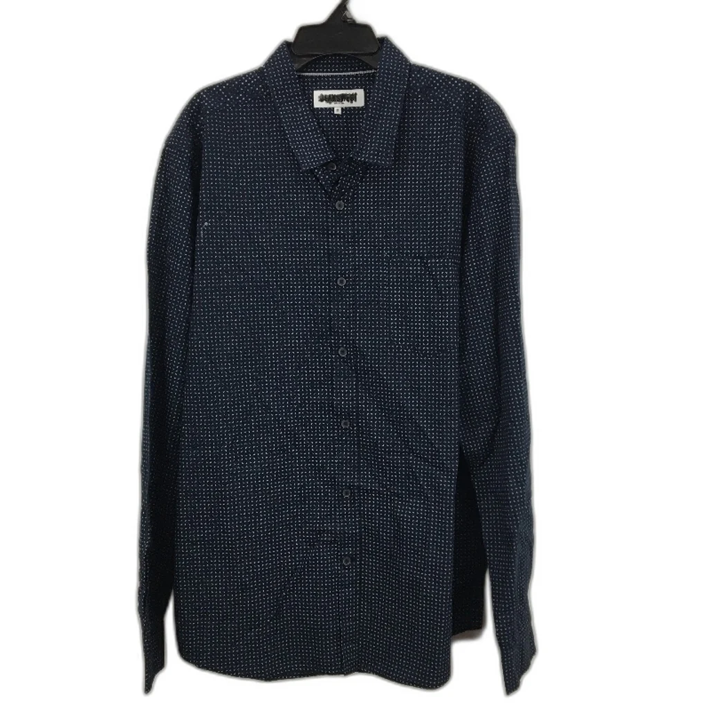 Jeanswest 2 Pack Navy Patterned 100% Cotton L/S Casual Shirts Mens Size M NEW - Image 2