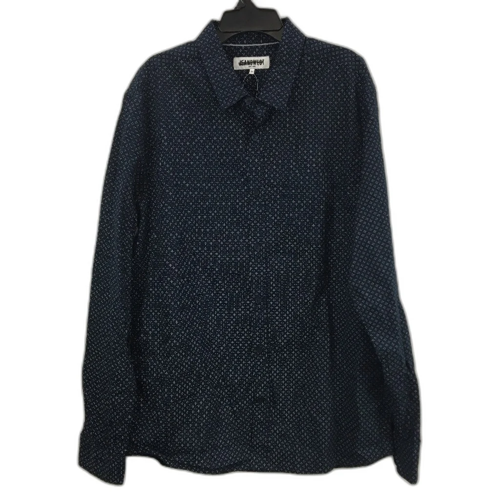 Jeanswest 2 Pack Navy Patterned 100% Cotton L/S Casual Shirts Mens Size M NEW - Image 6