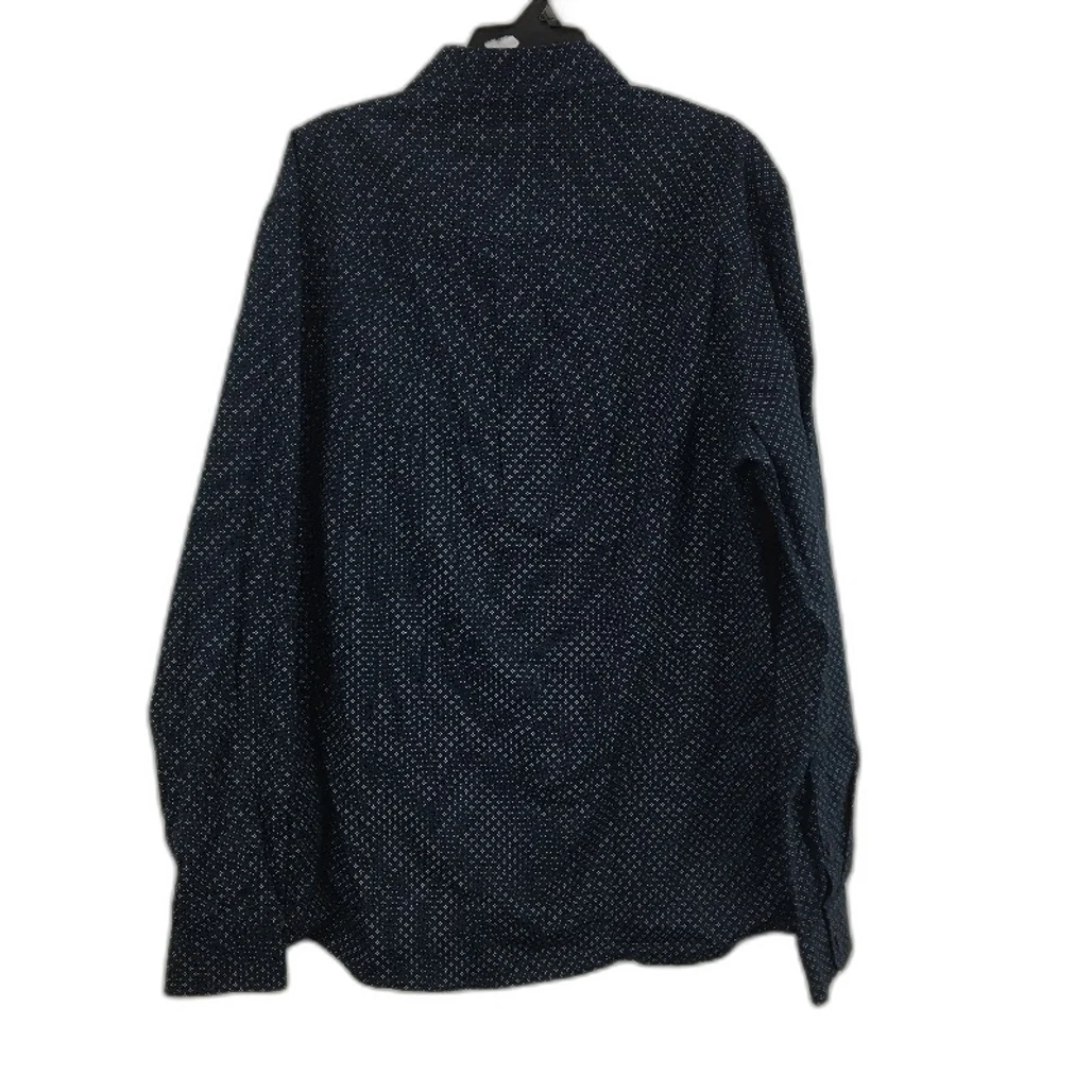 Jeanswest 2 Pack Navy Patterned 100% Cotton L/S Casual Shirts Mens Size M NEW - Image 7