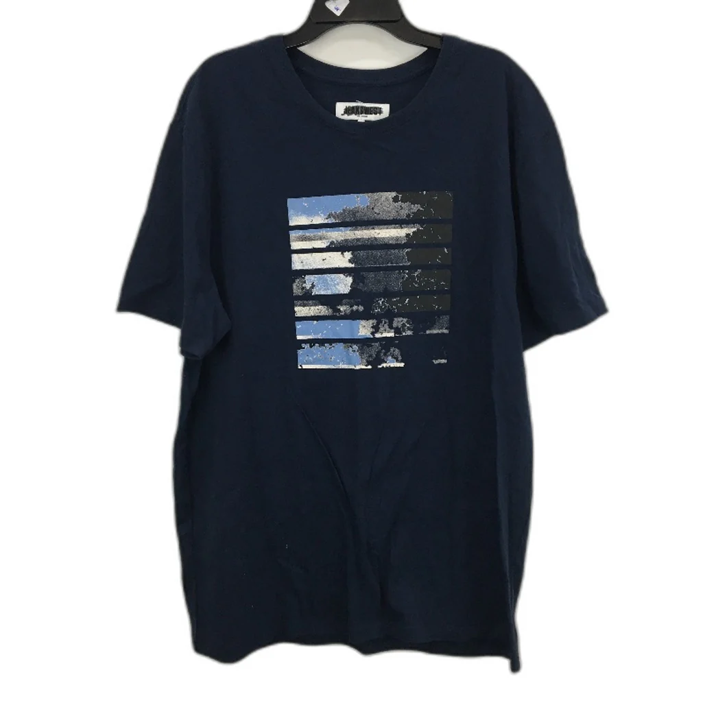 Jeanswest 2 Piece Navy Blue Printed 100% Cotton Casual T-Shirts Mens Size L NEW - Image 5