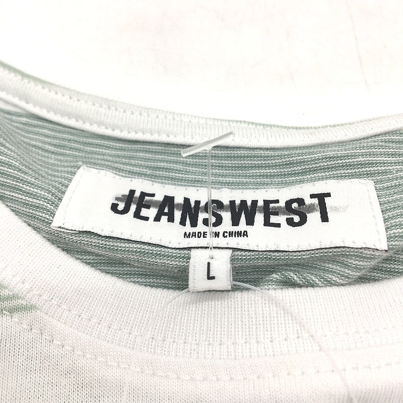 Jeanswest 2 Pack White & Striped Soft 100% Cotton Casual T-Shirts Mens Sz L NEW - Image 6