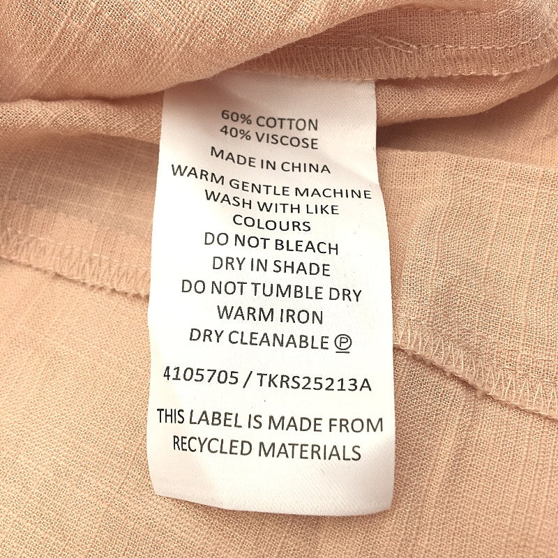 Tokito Sorbet Scene Peach Ruffle Short Sleeve Button Up Shirt Ladies Size 8 NEW - Image 4