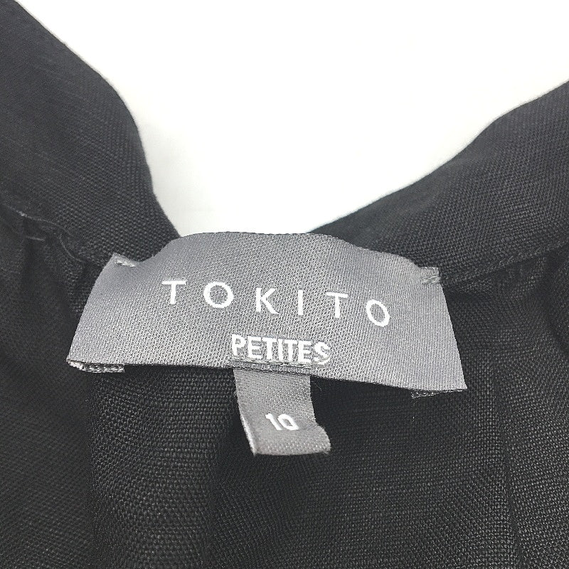 Tokito Petites Black Embroidery Circles V Neck Top Ladies Size 10 NEW - Image 3