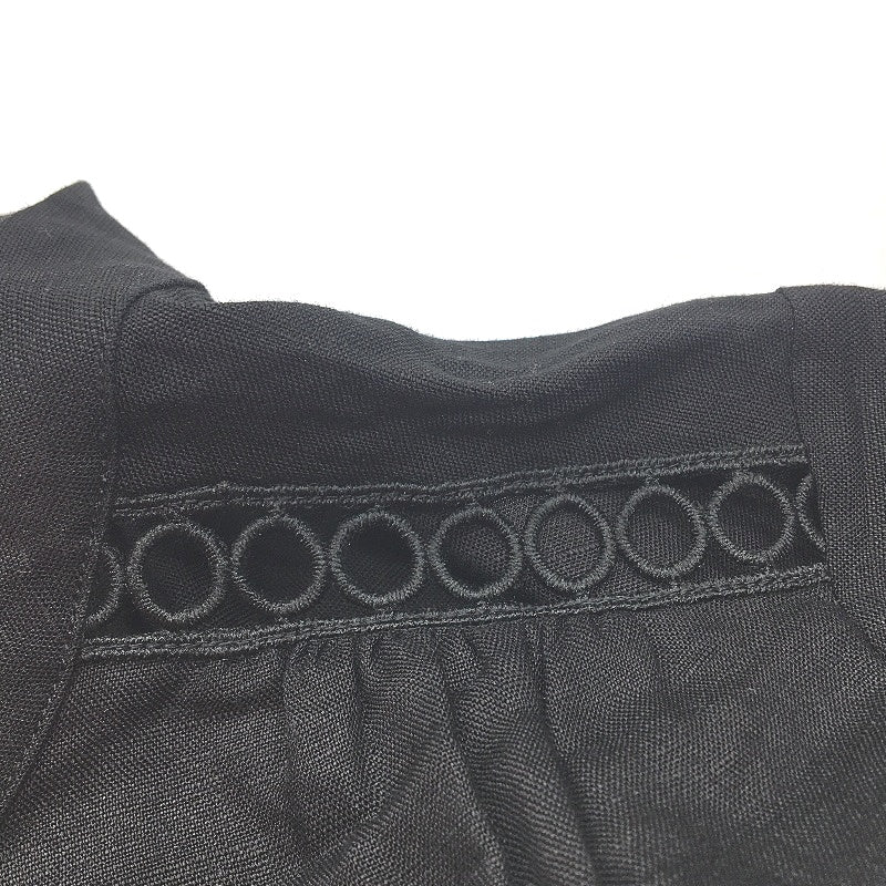 Tokito Petites Black Embroidery Circles V Neck Top Ladies Size 10 NEW - Image 4