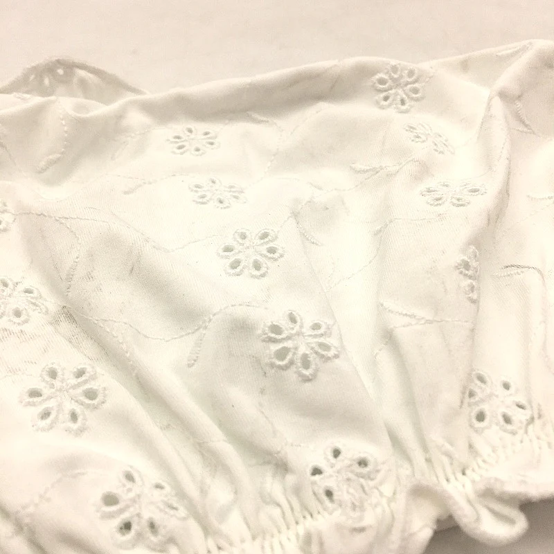 Subtitled White Tube Stretchy Bather Top Frilly Floral Pattern Ladies Size Large - Image 4