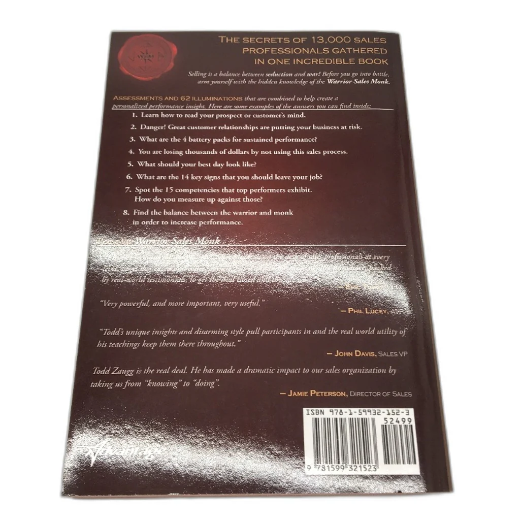 Warrior Sales Monk Sales Professional Self Help Book by Todd Zaugg NEW - Image 2