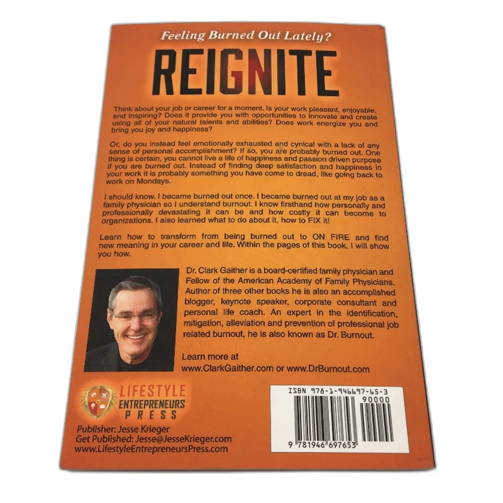 Reignite - Career & Life Meaning Self Help Book by Clark Gaither MD NEW - Image 2