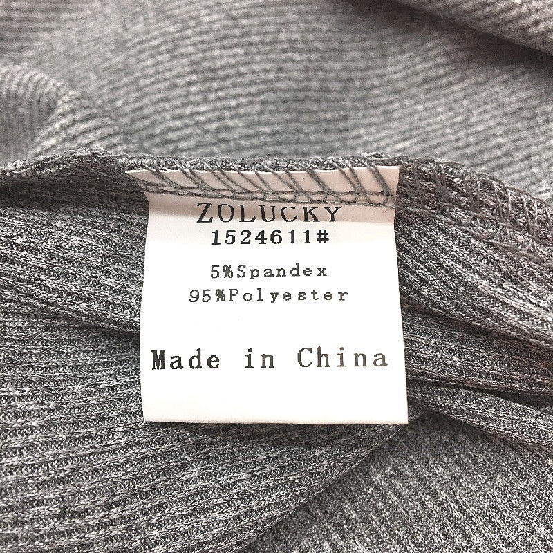 Zolucky Grey Long Sleeve Maxi Wrap Dress Resin Button Details NEW - Image 5