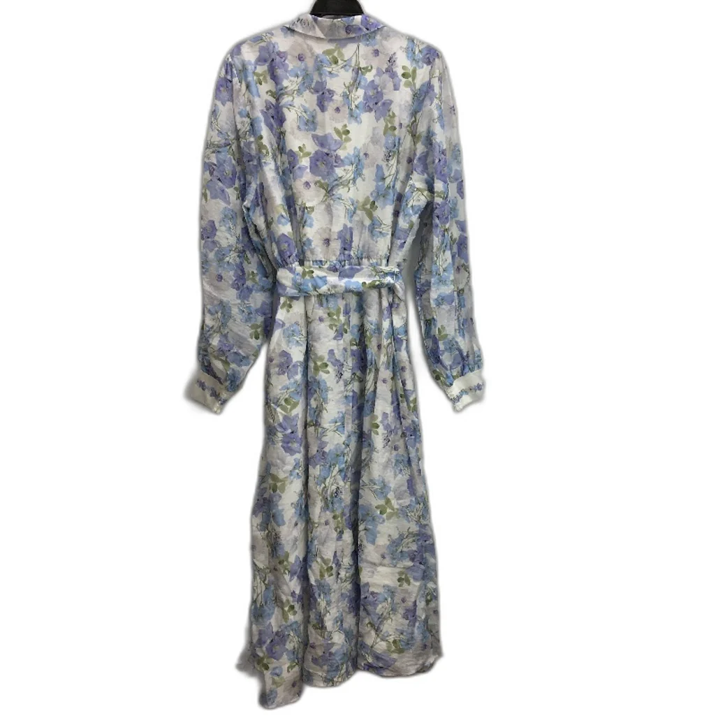 Portmans Femme Floral Buttoned Long Sleeve Belted Dress Ladies Size 18 NEW - Image 2