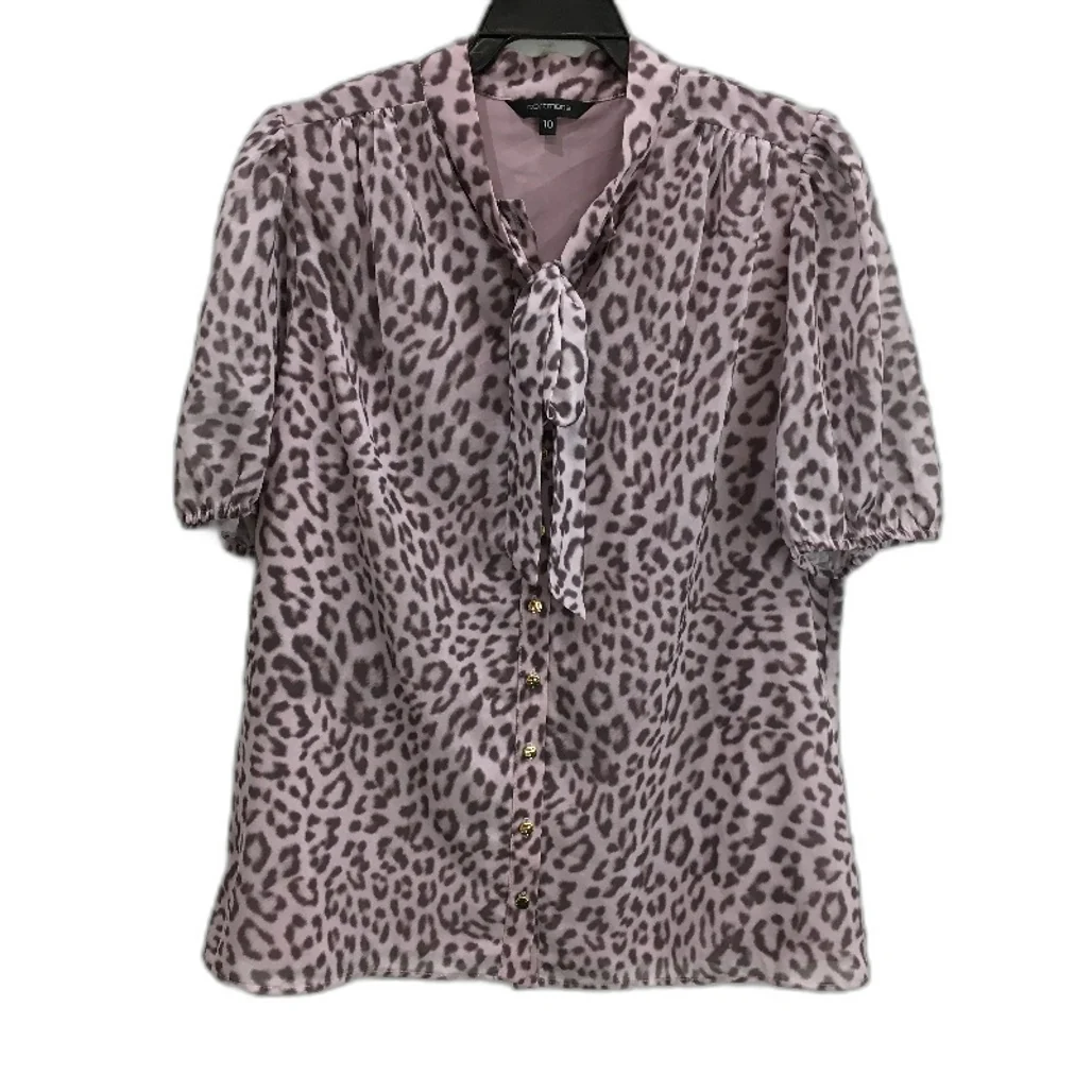 Portmans Animal Print Mauve Pink Fully Lined Button Up Blouse Ladies Size 10 NEW
